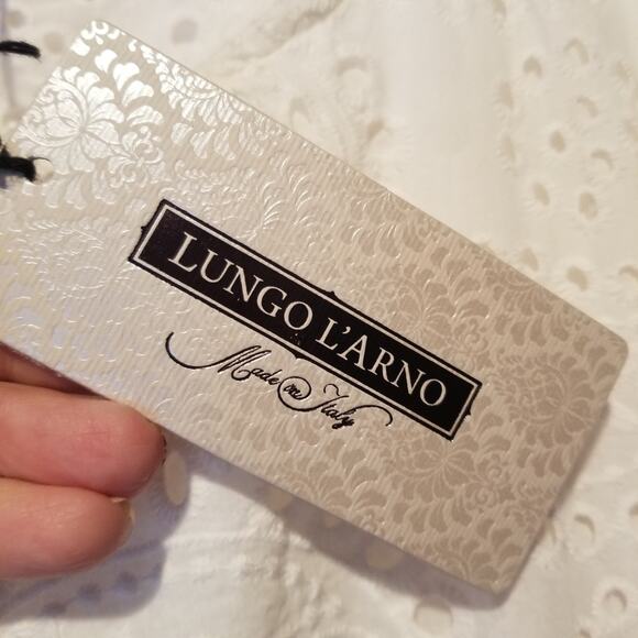 NWT lungo l'arno white eyelet mini dress Made in Italy f6779 Size Medi - Picture 4 of 9